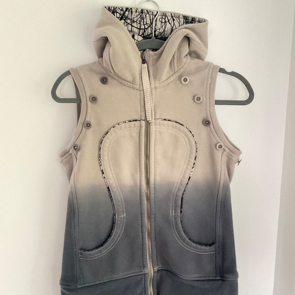 Lululemon Special Edition Dip Dye Ombré Scuba Hoodie Vest Size 6 - Picture 8 of 10